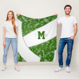 Pislies Federn Blume Muster grünen Volleyball Fleecedecke