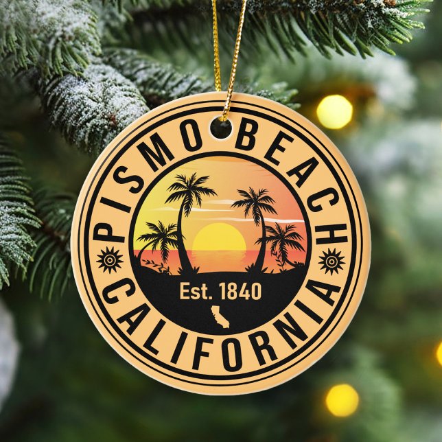 Pismo Beach California Sunset Vacation Souvenir Keramik Ornament (Von Creator hochgeladen)