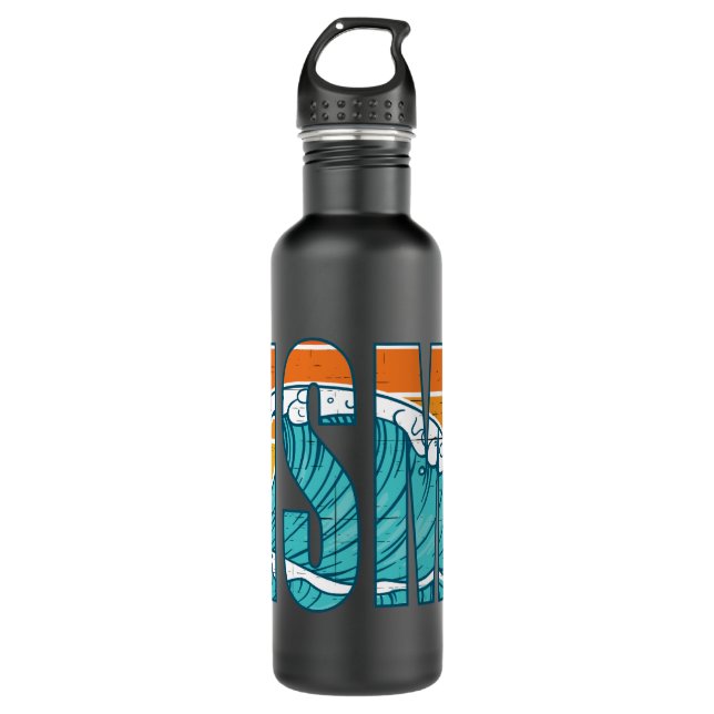 Pismo Beach California Surf Edelstahlflasche (Vorderseite)
