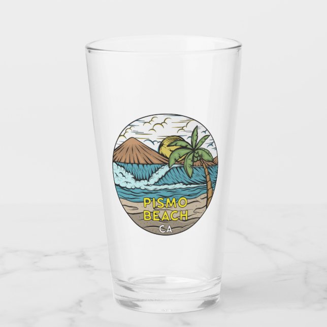 Pismo Beach California Vintag Glas (Vorderseite)