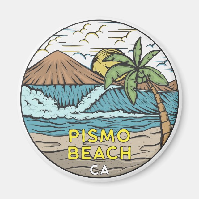 Pismo Beach California Vintag Magnet (Vorne)