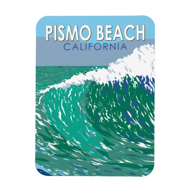 Pismo Beach California Vintage Magnet (Vertikal)