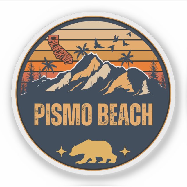 Pismo Beach, Kalifornien Aufkleber (Vorderseite)