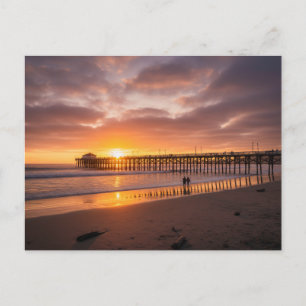 Pismo Beach, Kalifornien Pier bei Sonnenuntergang Postkarte