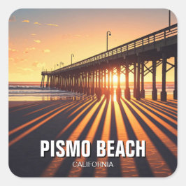 Pismo Beach Pier California Quadratischer Aufkleber