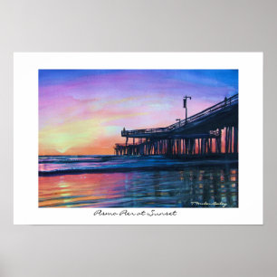 Pismo Pier Sonnenuntergang-am ursprünglichen Poster