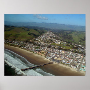 Pismo Strand, Luftaufnahme-Druck Kaliforniens Poster