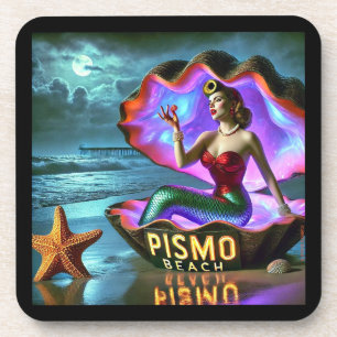 PISMO STRAND MERMAID. SERIE 1 NUMMER 1. GETRÄNKEUNTERSETZER