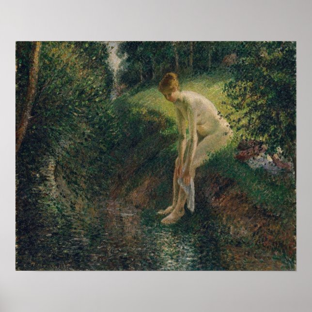 Pissarro - Bäder im Wald Poster (Vorne)