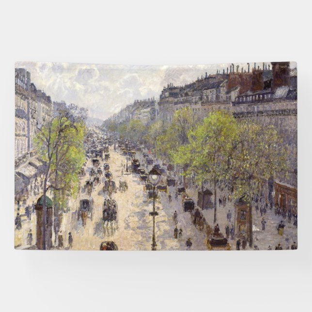 Pissarro - Boulevard Montmartre, Frühjahr Banner (Horizontal)
