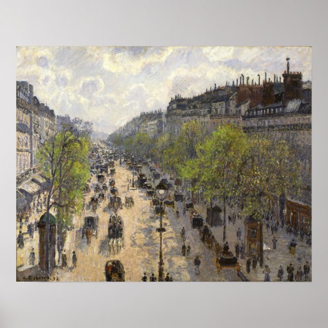 Pissarro - Boulevard Montmartre Frühjahr Poster (Vorne)