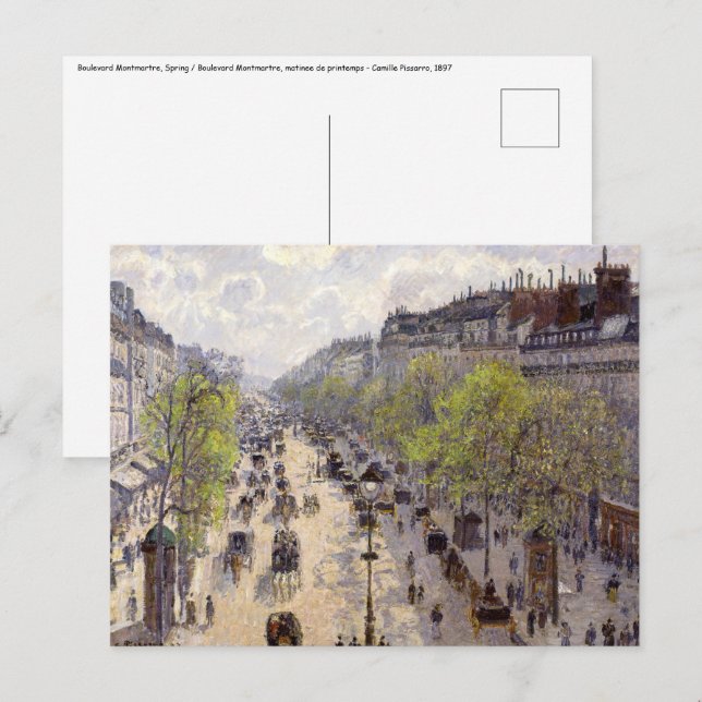 Pissarro - Boulevard Montmartre, Frühjahr Postkarte (Vorne/Hinten)