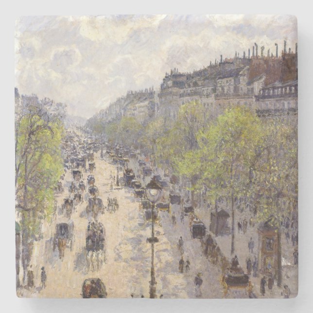 Pissarro - Boulevard Montmartre, Frühjahr Steinuntersetzer (Vorderseite)