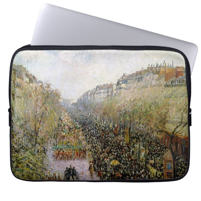 Pissarro - Boulevard Montmartre, Mardi Gras Laptopschutzhülle (Vorderseite)