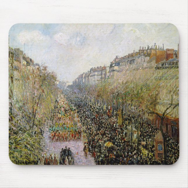 Pissarro - Boulevard Montmartre, Mardi Gras Mousepad (Vorne)