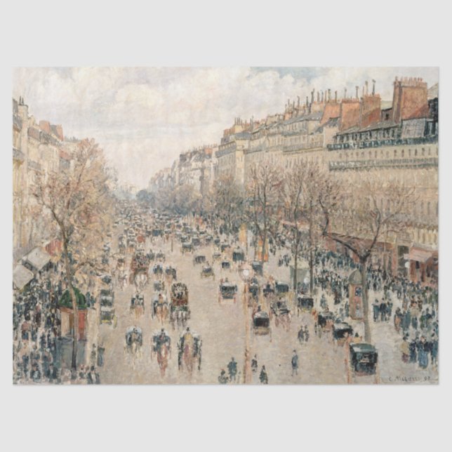 Pissarro - Boulevard Montmartre, Nachmittagssonne Seidenpapier (Vorderseite)