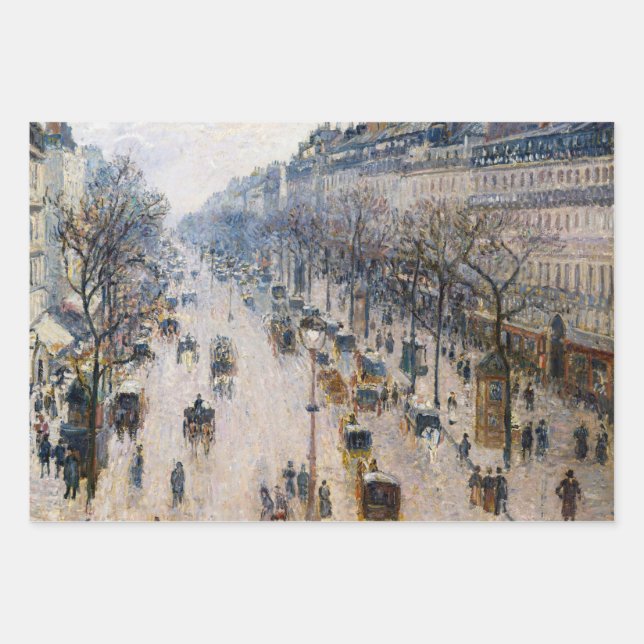Pissarro - Boulevard Montmartre, Wintervormittag Geschenkpapier Set (Vorderseite)