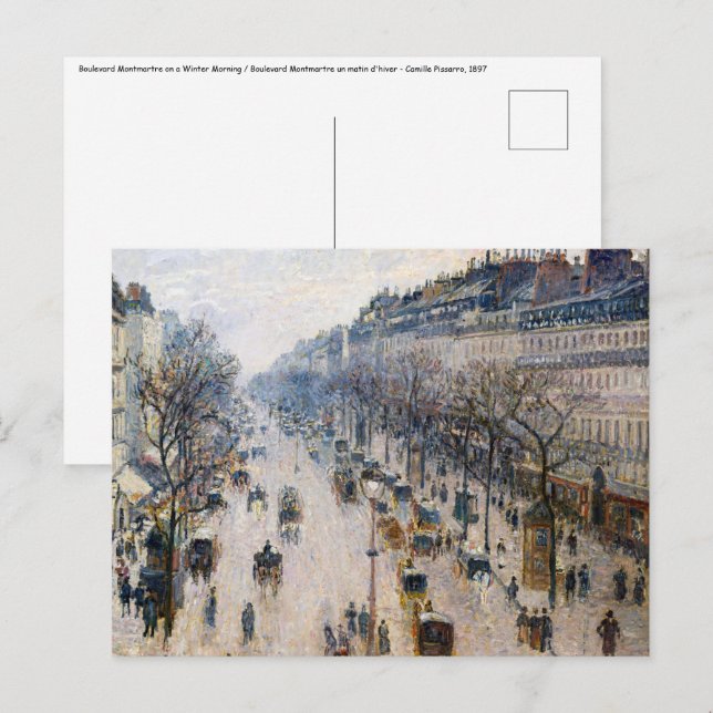Pissarro - Boulevard Montmartre, Wintervormittag Postkarte (Vorne/Hinten)