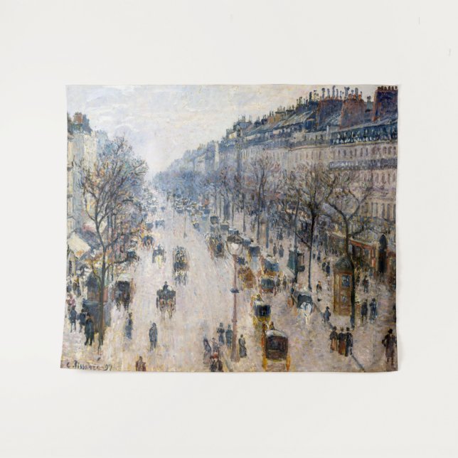 Pissarro - Boulevard Montmartre, Wintervormittag Wandteppich (Vorderseite (Horizontal))