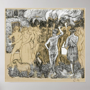 Pissarro - Daphnis und Chloe 1895 Poster