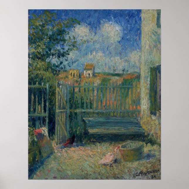 Pissarro - Hof des Rondest House Pontoise 1880 Poster (Vorne)