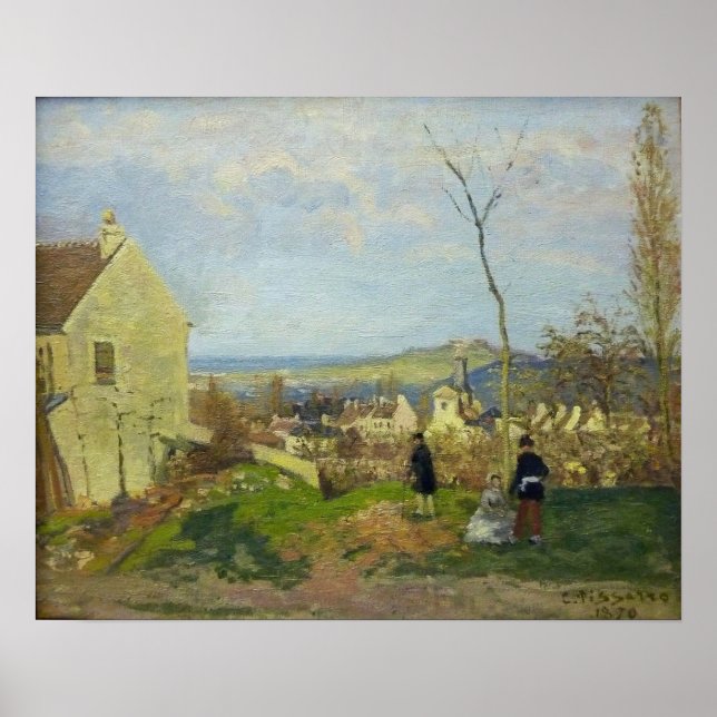 Pissarro - Louveciennes mit Mont Valerien hinten Poster (Vorne)