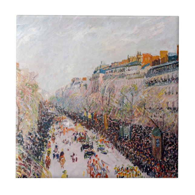 Pissarro - Montmartre, Mardi Gras am Boulevard Fliese (Vorderseite)