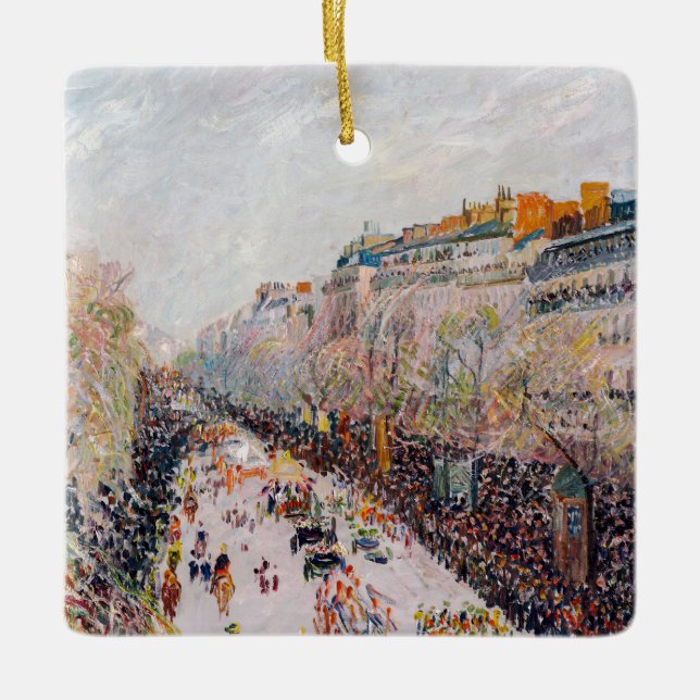 Pissarro - Montmartre, Mardi Gras am Boulevard Keramikornament (Vorderseite)