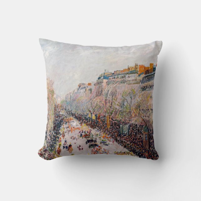 Pissarro - Montmartre, Mardi Gras am Boulevard Kissen (Vorderseite)