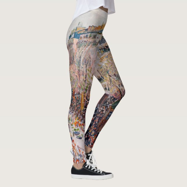 Pissarro - Montmartre, Mardi Gras am Boulevard Leggings (Rechts)