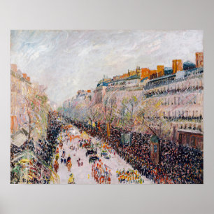 Pissarro - Montmartre, Mardi Gras am Boulevard Poster