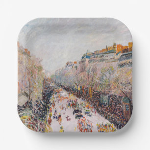Pissarro - Montmartre, Mardi Gras auf dem Boulevar Pappteller