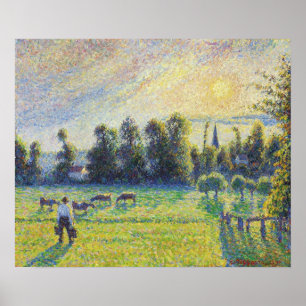 Pissarro - Pasture Sunset Eragny 1890 Poster
