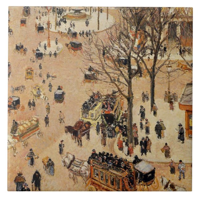 Pissarro - Place du Theater, Francais Fliese (Vorderseite)