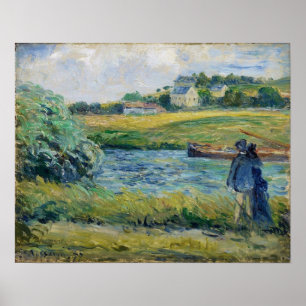Pissarro - Spaziergang in der Nähe des Wassers Pon Poster