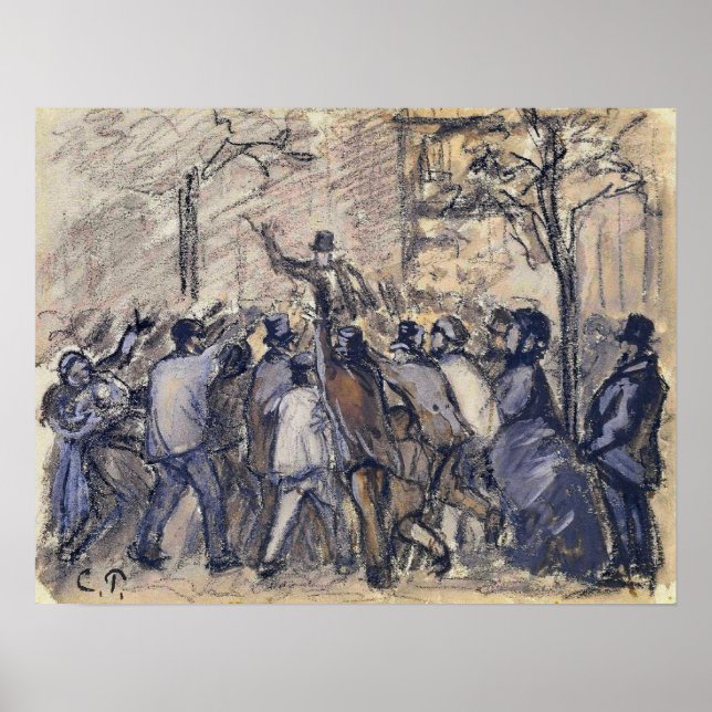 Pissarro - Städtischer Aufstand in Paris 1870 Poster (Vorne)