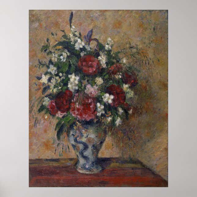 Pissarro Stillleben mit Pfannenbäumen und Orange Poster (Vorne)