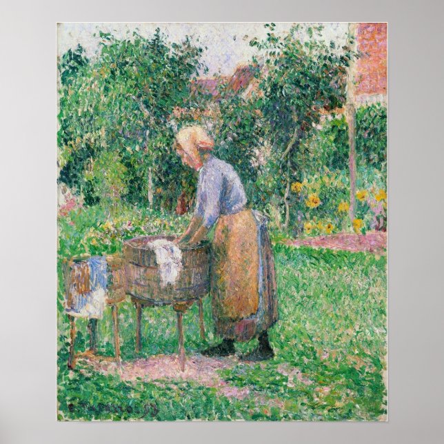 Pissarro - Washerwoman at Eragny 1893 Poster (Vorne)