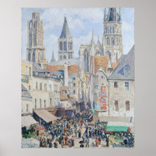 Pissarros Lebensmittelstraße, Rouen Poster