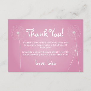 Pissenlit rose, cartes de Merci