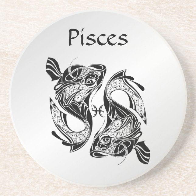 Pisst das Symbol und Zeichen der Fische Getränkeuntersetzer (Vorne)