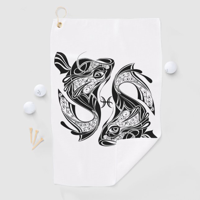 Pisst das Symbol und Zeichen der Fische Golfhandtuch (Insitu)