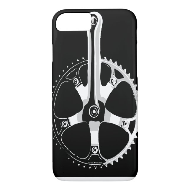 Pista Fahrrad Crankset - Weiß auf Schwarzem Case-Mate iPhone Hülle (Rückseite)