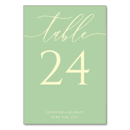 Pistachio & Cream Simple Elegant Seating Tischnummer