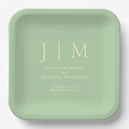 Pistachio & Cream Simple Minimal Formal Modernist Pappteller