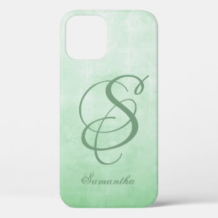 Pistachio Gray stilvolle rustikale Monogramm Case-Mate iPhone Hülle