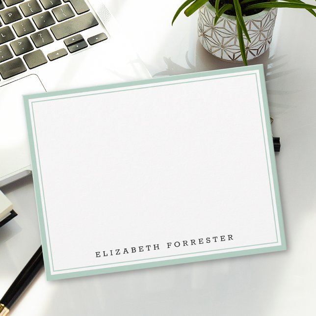 Pistachio Green Classic Doppelgrenze Mitteilungskarte (Von Creator hochgeladen)