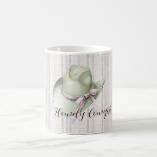 Pistachio Green Lavender Cowgirl Hat Bow Kaffeetasse