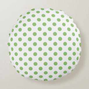 Pistachio Green Polka Dots Circles Rundes Kissen