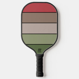 Pistachio Nut Muschel Green Red Brown Streifen Pickleball Schläger